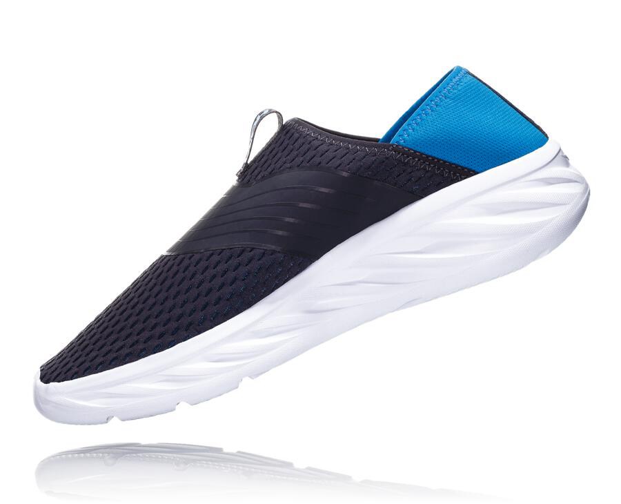 Hoka One One Ora Recovery Sandaler Herr - Marinblå/Vita - DAWBP-1428